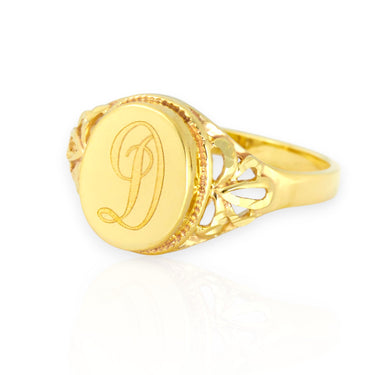 Anillo de Oro con inicial personalizada